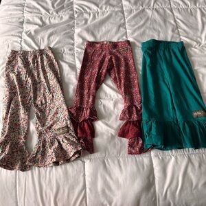 3 Matilda Jane Ruffle Hem Bell Bottoms